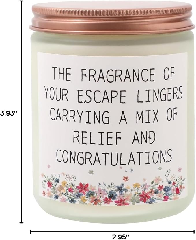 Lavender Escape Scented Candle, 8oz Jar, 50 Hour Burn time, Cotton Wick Relaxing Aromatherapy Gift for Women, Men, Graduates, New Moms & Stress Relief