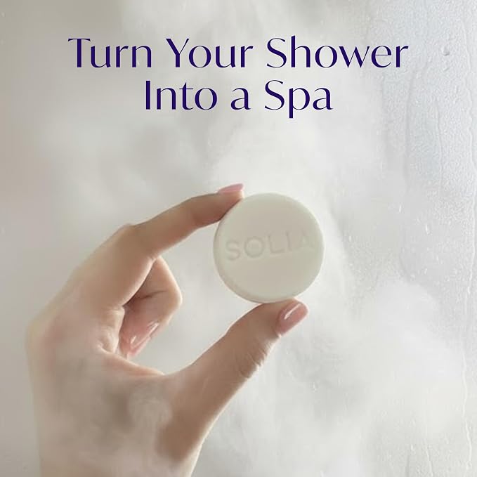 Solia Natural Lavender Shower Steamers - Patent-Pending - Real Essential Oil Lavender Tablets, Spa Steamers Aromatherapy, 15-Pack