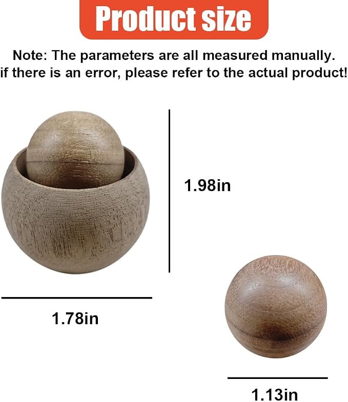 Wood Ball Car Essential Oil Diffuser, Car Dashboard Air Vent Trim Clips, Vintage Design Automotive Interior Decoration for Office, Home (1PC)