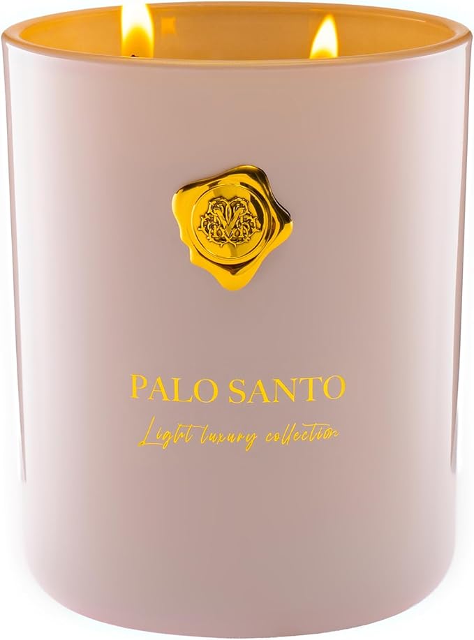 M&SENSE Palo & Santo Scented Candle | 90-Hour Burn, 16.6 oz | Long-Lasting for Mood Healing and Gifting | Natural Non-Toxic Soy Wax | for Bathroom, Kitchen, Office