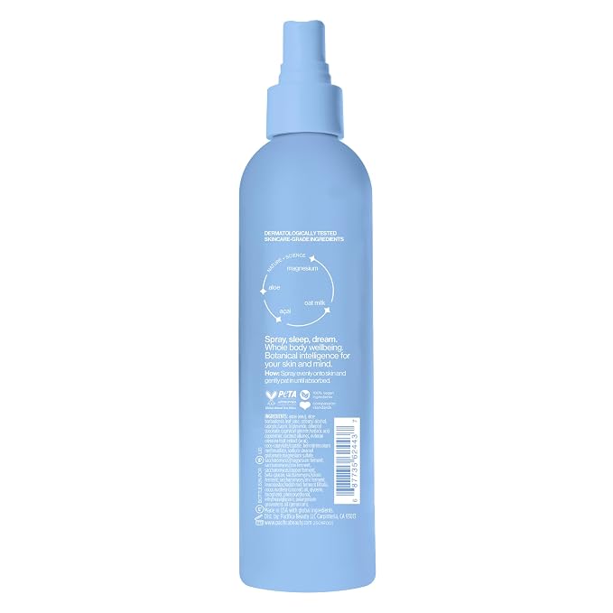 Pacifica Dream Milk Magnesium Spray for Sleep & Relaxation - Natural Magnesium Body Mist Infused with Lavender, Chamomile & Essential Oils, Vegan & Cruelty-Free, Clean Beauty, 8 fl oz
