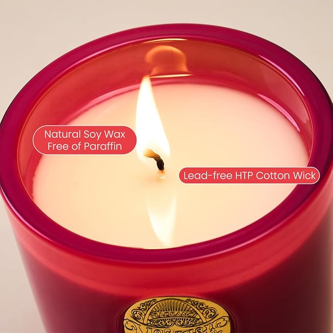 M&SENSE Natural Soy Candle| Juicy Watermelon Red | 10.2 oz, 55H Burn | Luxury Scented Candle for Relaxation, Gifting, Home Décor | for Bedroom, Office, Party
