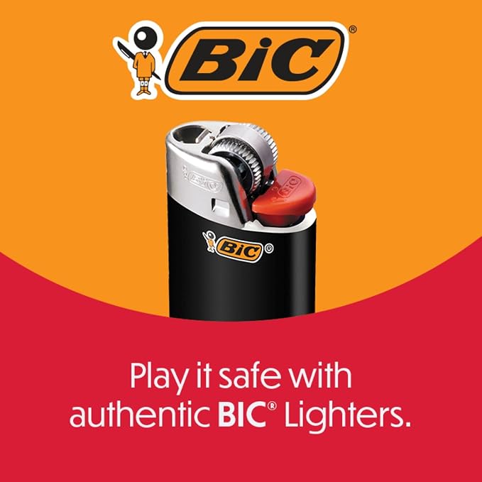 BIC Maxi Pocket Lighters, Safe and Reliable, Long-Lasting Pocket Lighters for Everyday Use, All-Black, 8-Pack