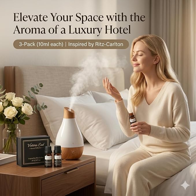 Luxury Hotel Collection Diffuser Oil(3x0.34 fl oz) Inspired by Ritz-Carlton |Essential Oil for Diffuser,Humidifier,Aromatherapy,Candle and Soap Making,Gift for Women