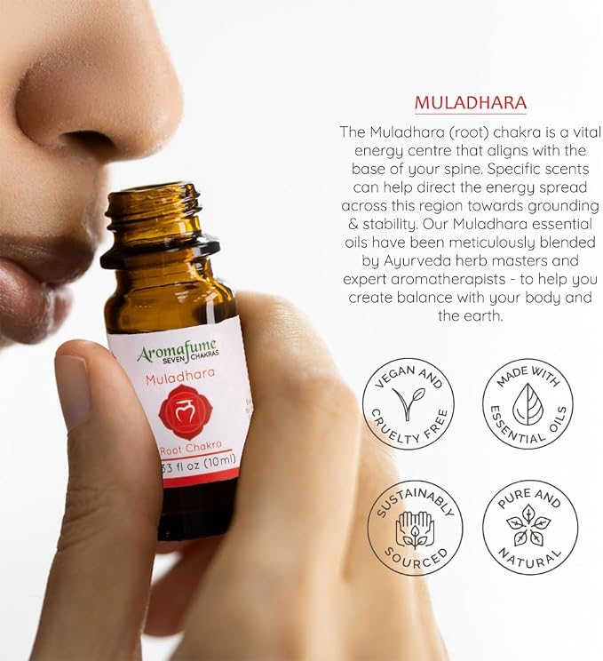 Root Chakra, Solar Plexus Chakra, Heart Chakra Essential Oil Diffuser Blends by Aromafume | 3 x 10ml/0.33 fl oz| Aromatherapy Oils for Chakra Balance | Chakra Incense for Meditation, Yoga, Reiki