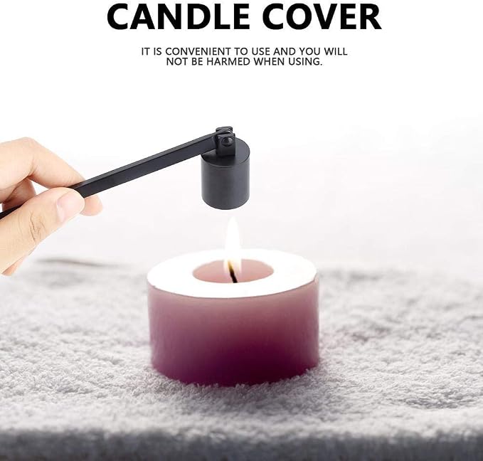 MUXSAM 1Pc 7.5x0.9in Candle Extinguisher Snuffer Candlesnuffers with Long Handle & Straight Tube for Tea Light Candles Wedding Altar Fireplace Church Wedding Candle Fire Extinguishing(Black.)