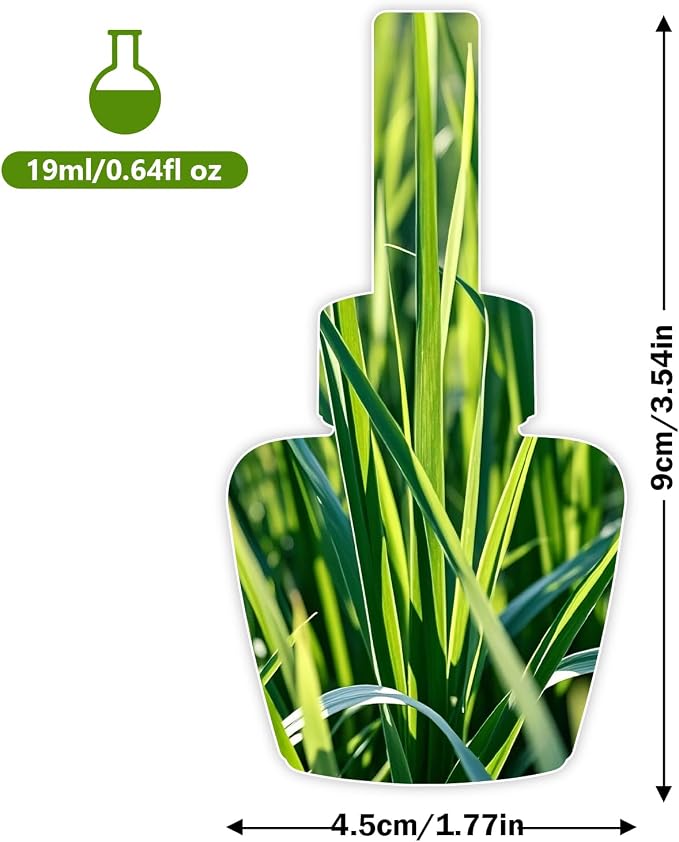 Plug In Air Freshener Refills - Citronella Lemongrass Fragrance, 12 Count Aromatherapy Oil Diffuser for Home, Bathroom and Outdoors - Compatible with Air Wick, Compatible with Glade