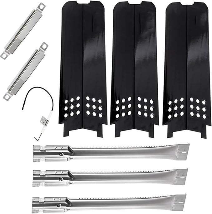 BQMAX Replacement Parts for Charbroil Classic 360 3-Burner 463672717, 463672817, 463773717, G320-0200-W1A, G215-0203-W1, Burner and Heat Plates Shield Tent Kit for Charbroil Accessories
