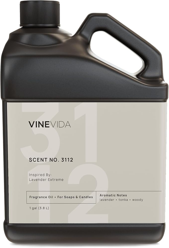 VINEVIDA Scent NO. 3112 Fragrance Oil - 1 Gallon (8lbs) - Inspired by: Lavender Extreme Fragrance Oil for Candle Making - Made in USA Candle Scents Scents for Soap Making