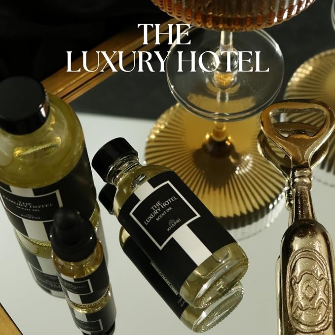 Hotel Inspired Home Perfume Collection -The Luxury Hotel– Premium Essential Oil Blend (15mL/0.5 fl Oz) Aroma with Violet, Sandalwood & Amber | Long-Lasting, Dropper for Diffuser | Made in USA