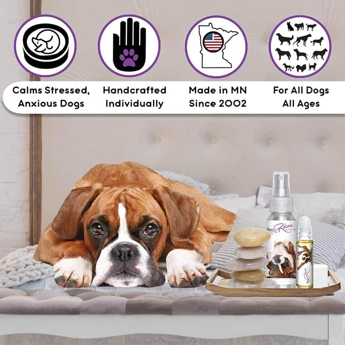The Blissful Dog Boxer Dog Relax Roll-ON Aromatherapy for Dogs - Anxiety Relief for Dogs