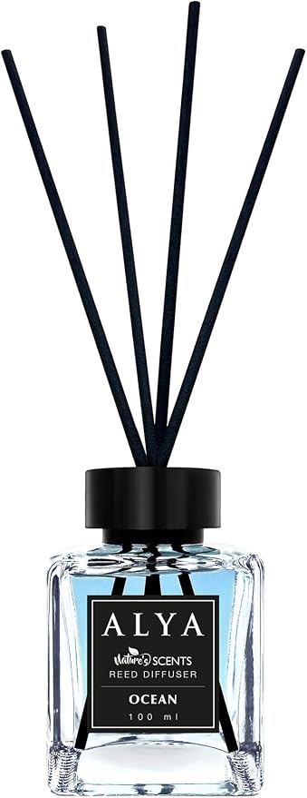 Nature's Scents Ocean Reed Diffuser, 3.3 FL.OZ., 100 ML, Home Fragrance with Black Reeds