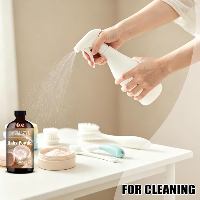 Baby Powder Fragrance Oil, Baby Powder Oil 4 Fl Oz 120ML for Diffuser Humidifier Yoga Cleaning DIY Candle Soap Making MUMAZYL Essential Oils
