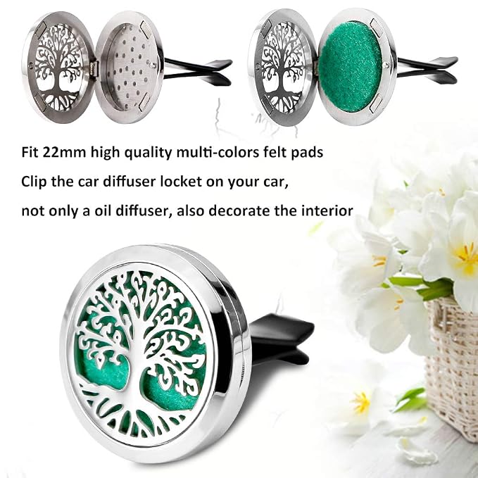 Maromalife 4 PCS Car Vent Clip Diffuser Clip, 30mm Aromatherapy Essential Oil Diffuser Car Clip with 40 Felt Pads, Gift for Women/Men, Mothers Day, Christmas, Birthday
