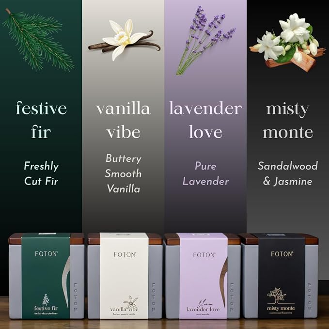 Foton Pearled Candle Multipack Le Cube Concrete Vase Set (2 x 16 Oz) - Lavender Love Scented - Refillable Jar Scented Candle Sand with 15 Wicks Each - Natural Non-Toxic Decorative Candles for Home