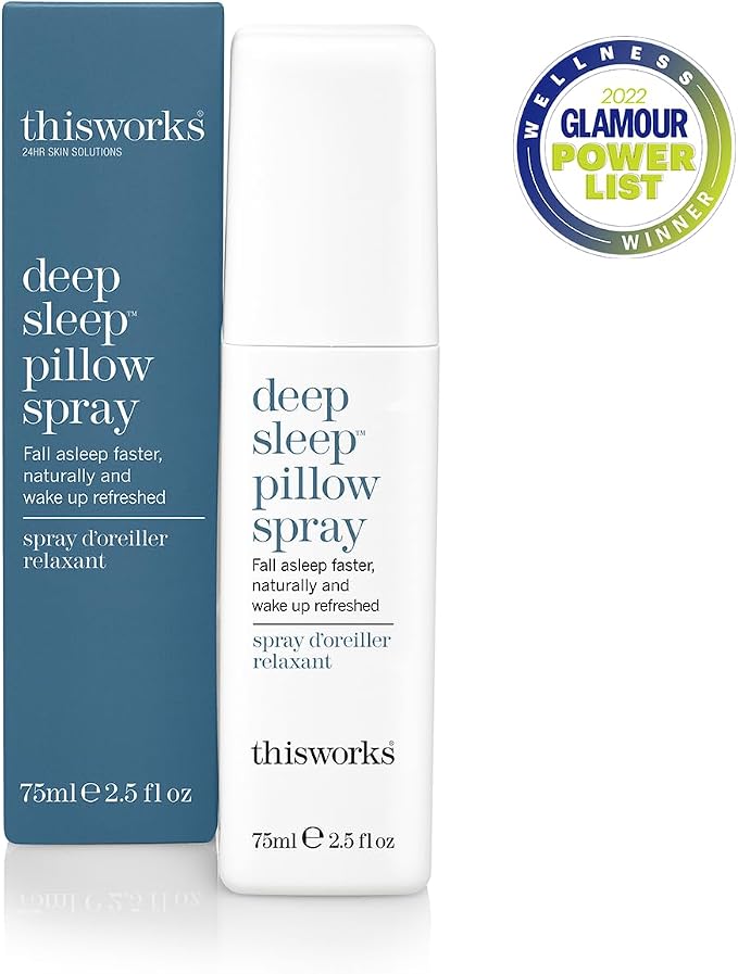 This Works Deep Sleep Pillow Spray with Lavender, Vetivert & Chamomile – Natural Aromatherapy Sleep Mist for Bedtime Relaxation, 75ml / 2.5 fl oz