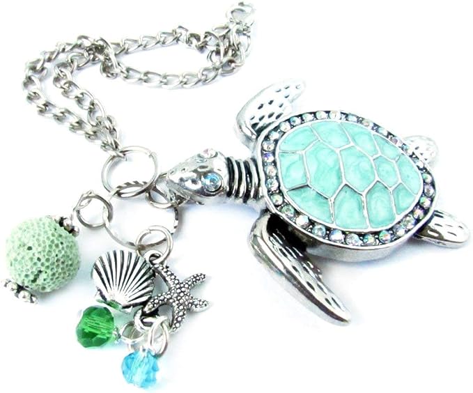 Sea Turtle Essential Oil Diffuser for Rear View Mirror - Car Accessories - Beach Car Aromatherapy Diffuser