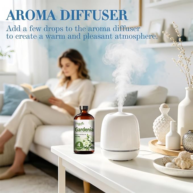 Fidelissima Natural Essential Oil Set,5 Scents Gift Kit –Coconut,Gardenia,Sandalwood,Geranium,Vanillaa,Fragrance Oil for Diffuser,Candle Soap Making,Personal Care with Glass Dropper