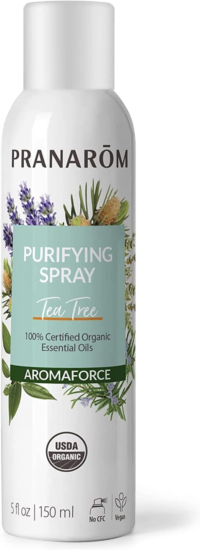 Pranarom - Aromaforce Purifying Spray, Aromatic Room Deodorizers for Home, Essential Oils Infused for Toxin Purification, All-Natural, Tea Tree, 150mL