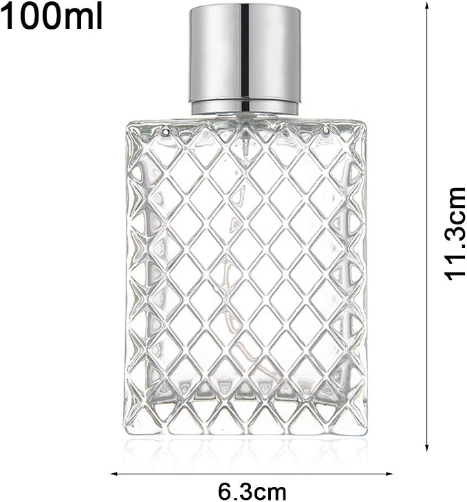 100ml 3.4 oz Refillable Spray Perfume Bottles large cosmetic Fine Mist Atomizer Empty Portabe Clear Glass Essential Oil Container for Travel
