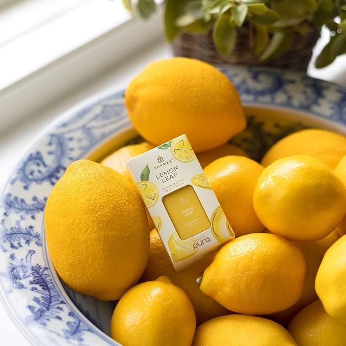 Thymes Pura Refills – 2 Pack of Oil Diffuser Scents, Long-Lasting Diffuser Refills, Premium Home Fragrance, Citrus Notes of Lemon Verbena, Dewey Leaves & Bergamot (Lime Leaf, Pack of 2)
