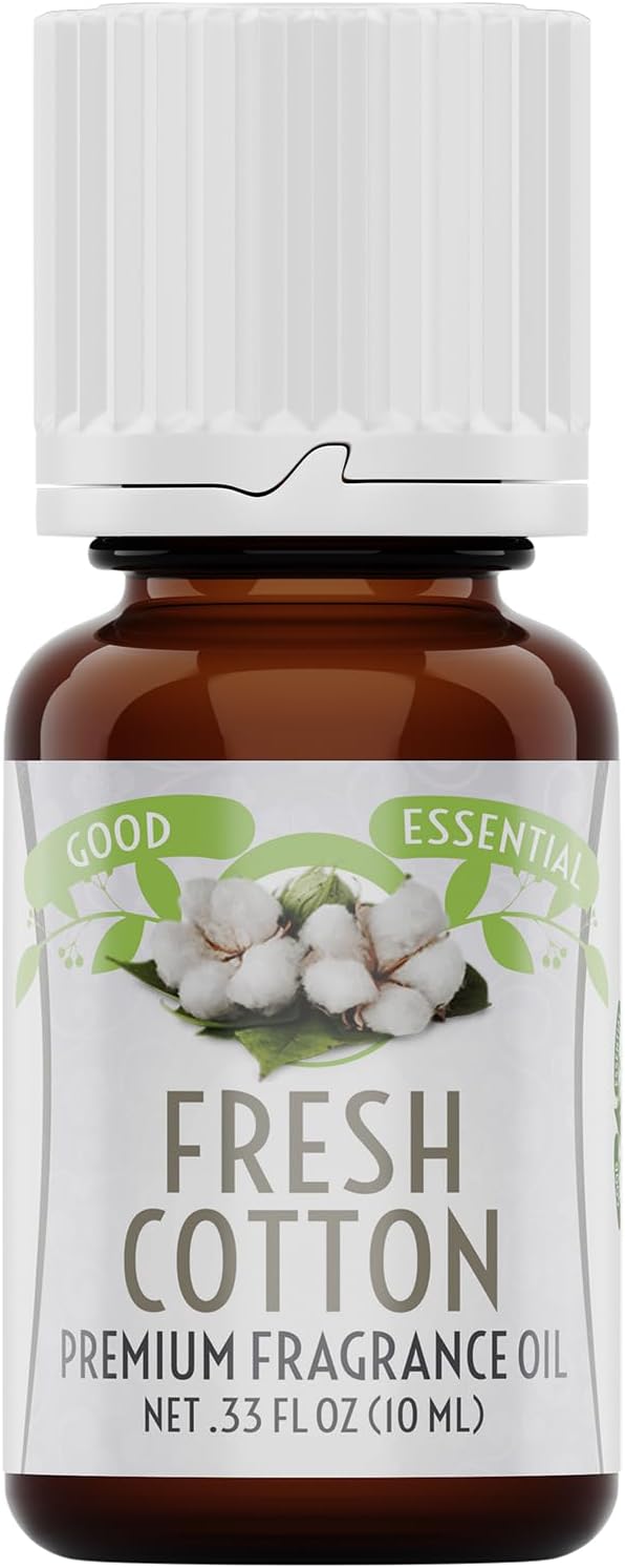 Good Essential - Fresh Cotton Fragrance Oil for Laundry, Dryer Balls, Soap Making, Candle Making, Lotions, Diffuser - 0.33 fl oz