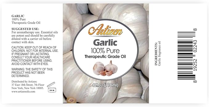 Artizen 4oz Oils - Garlic Essential Oil - 4 Fluid Ounces