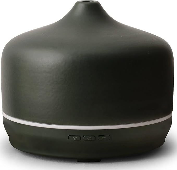 Porseme 500ml Glass Essential Oil Diffuser Aromatherapy Ultrasonic Cool Mist Humidifier 15-21 Running Hours Waterless Auto-Off Air Diffusers for Sleeping Yoga Working Spa(Hunter Green)