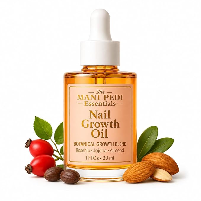 TMPE Nail Growth Oil 1 fl oz | Rosehip, Jojoba & Almond Oil Blend | Fast Nail Growth Serum for Stronger Longer Nails | Cuticle Oil Strengthener | Nourishing Nail Treatment for Brittle Damaged Nails