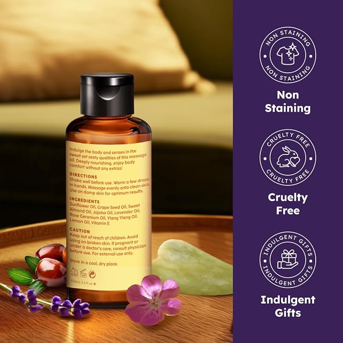 KUKKA Relax Massage Oil - 3.38 Fl Oz - Enhances Relaxation and Comfort for Bliss - Lavender Massage Oil for Massages Deepens Connections for Moments of Comfort - Natural Ingredients and Non-Greasy