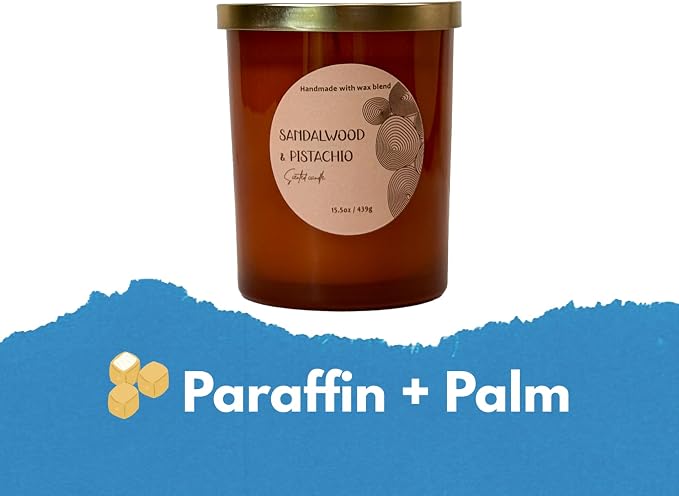 Signature Scented Candle 15.5oz – CW Studio Color Glass Jar — Hand-Poured Soy & Paraffin Wax – Clean Burn, Smokeless, Up to 30 Hours, Home Decor & Gift Giving