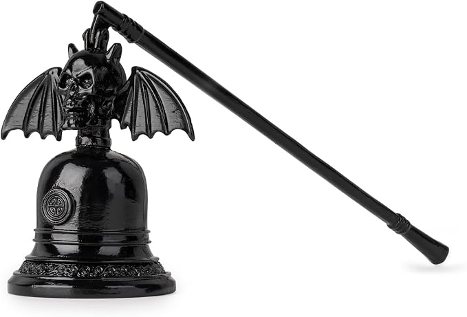 Candle Snuffer Accessory for Putting Out Extinguish Candle Wicks Flame Safely， Skull Candle Snuffers Accessory for Candle Lovers Suitable (Black)