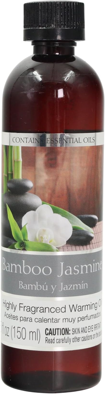 Hosley's Set of 2, 5 oz Bamboo Jasmine Fragrance Warming Oils. Ideal Gift for Weddings, spa, Reiki, Meditation, Bathroom Settings. P1
