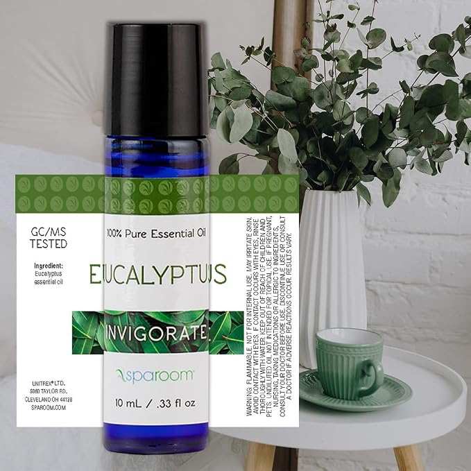 SpaRoom Aromatherapy 100% Pure Essential Oils for Diffusers and Air Freshners, Invigorate Eucalyptus, 10 mL