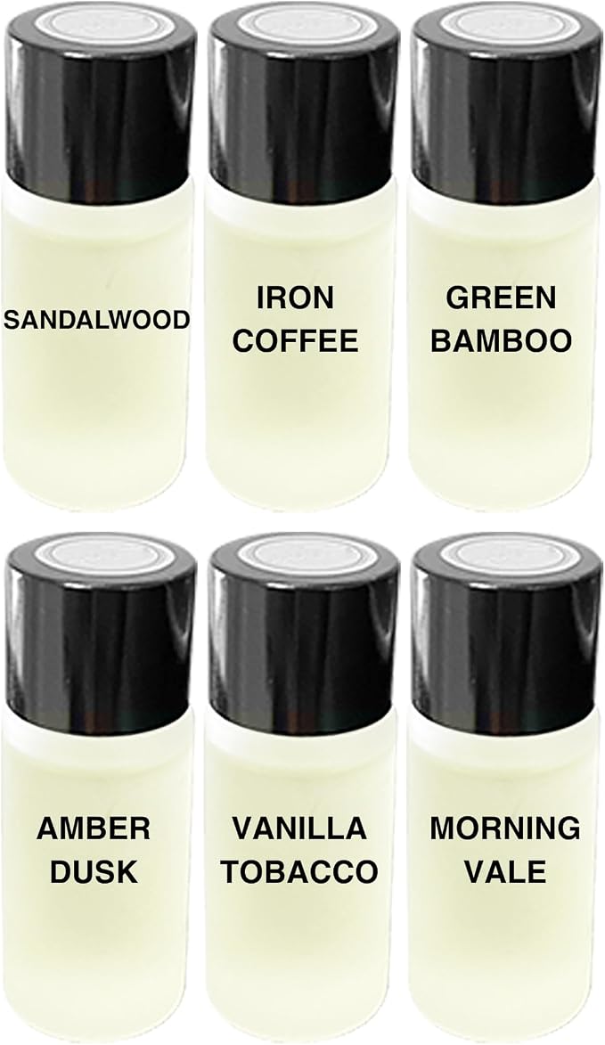 Car Air Freshener Refill Liquid Set of 6 x 10 ML - Smart Car Air Freshener Refill - Car Fragrance Refill - Car Diffuser Refill (Noir Essence Collection)