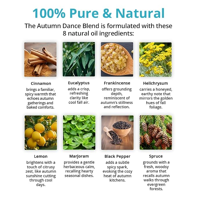 Wild Essentials Autumn Dance Aromatherapy 2-Pack – Roll-On & Nasal Inhaler – Seasonal Comfort Blend with Cinnamon, Eucalyptus, Frankincense, Helichrysum, Lemon, Marjoram, Black Pepper & Spruce