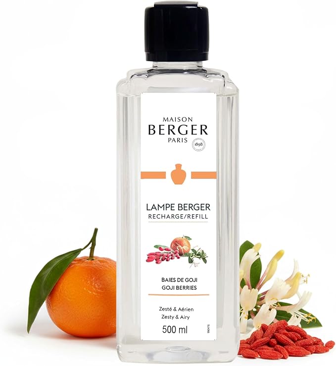 MAISON BERGER Lampe Berger Refill, 500 ml, Goji Berries | Catalytic Lamp Fragrance Refill, Helps Neutralize Odors, ~80 h Fragrance Diffusion, Made in France