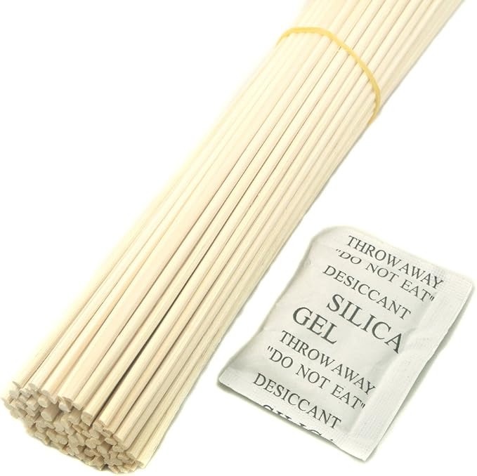 100 Pieces Natural Rattan Reed Diffuser Replacement Sticks (10.2" x 3mm)