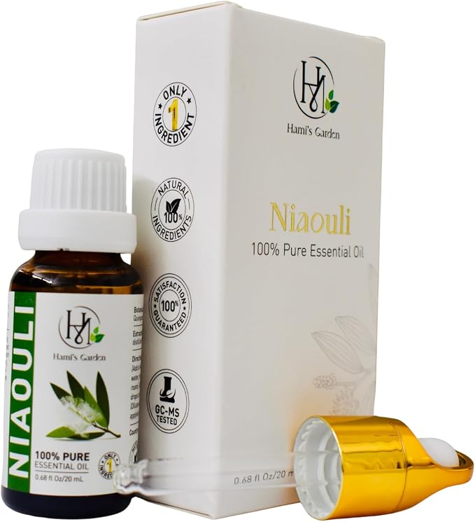 Hami’s Garden Niaouli Essential Oil – 100% Pure & Natural –Premium Grade with Glass Dropper (20mL)– for Diffuser, Skincare, and DIY Products.