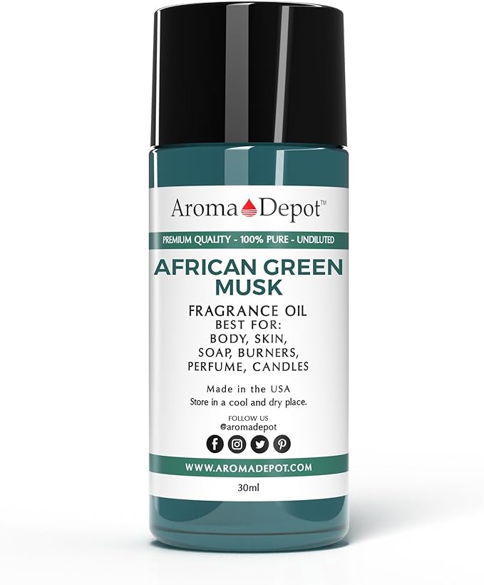 Aroma Depot 30 ml. African Green Musk Roll-on Perfume/Skin Body Fragrance Oil. Our Interpretation, Pure-Uncut. Add a Few Drops to Your Aromatherapy Diffuser.