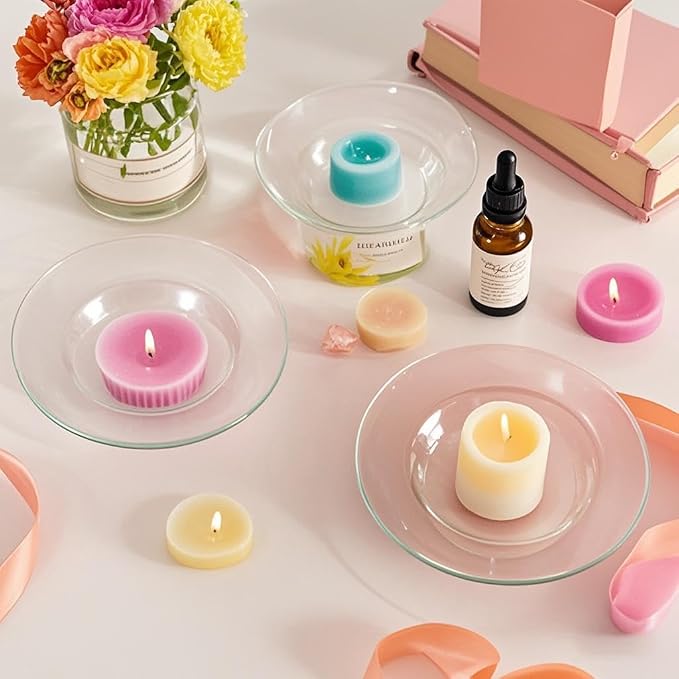 Electric Oil Melt Warmer Electric Wax Melt Warmer Replacement Parts Melter Fragrance Oil Warmer Burner Spare Wax Dish (Dish*2round)