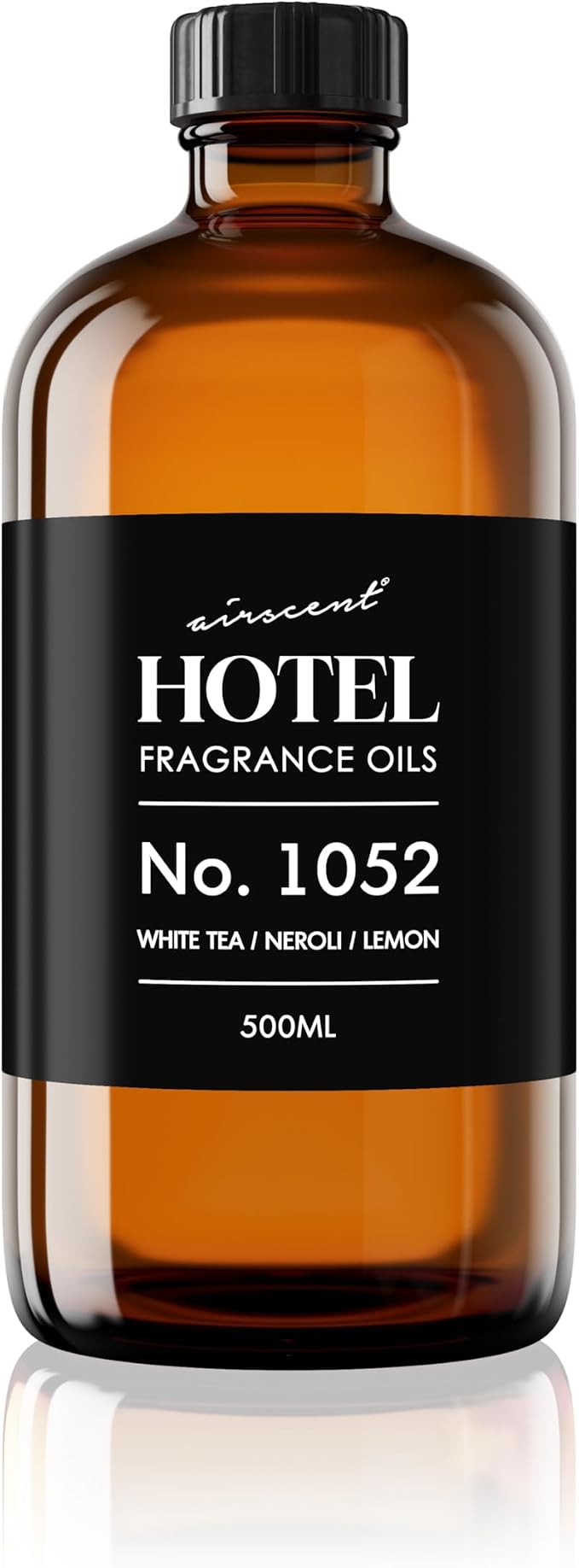 AirScent White Tea Harmony Hotel Diffuser Oil No. 1052 - White Tea Neroli Lemon - Premium Fragrance Oil for Ultrasonic and Waterless Diffusers and Crafting - 500 mL, 16.9 fl oz Glass Bottle