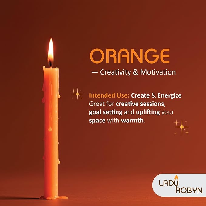 Box of 12 Orange Candles | 4 inches Dripless Paraffin Wax Candles | Witchcraft Supplies for Your Personal Wiccan Altar, Spells, Charms & Intentions | Witchy Room Decor | Taper Candlesticks