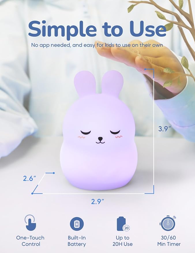 Mini Breathing Pal 'Bonnie' - Mindfulness Breathing Light, Guided Visual Meditation Breathing Light, Anxiety Relief Items for Calm Down Corner/Meditation/Sleep Aid for Adult/Kid