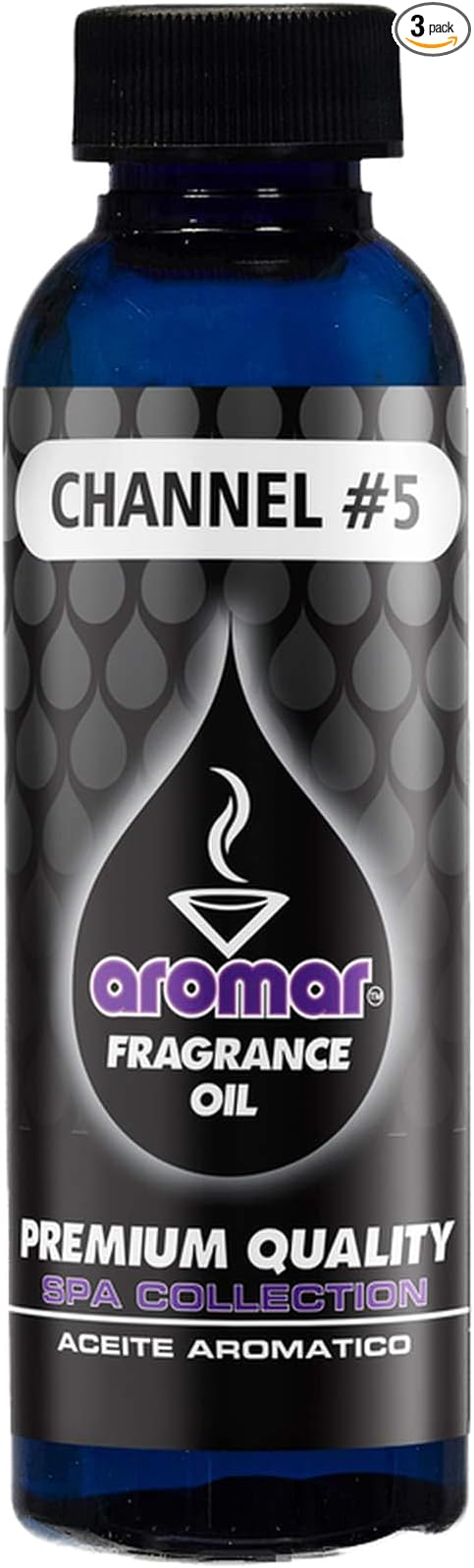 AROMAR Premium Fragrance Oil, Pack of 3 Channel #5 2oz. Bottles. Long Lasting Aromatic Scent, Fresh and Revitalizing Aromatherapy for Living Room, Bedroom, and Kitchen