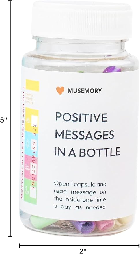 50 Positive Messages in Bottle,Anxiety Relief Items, Stress Relief, Self Care Kit for Mediation,Positive Affirmation Gifts for Women, Self Care Kit for Mediation, Unique Health and Wellness Gifts