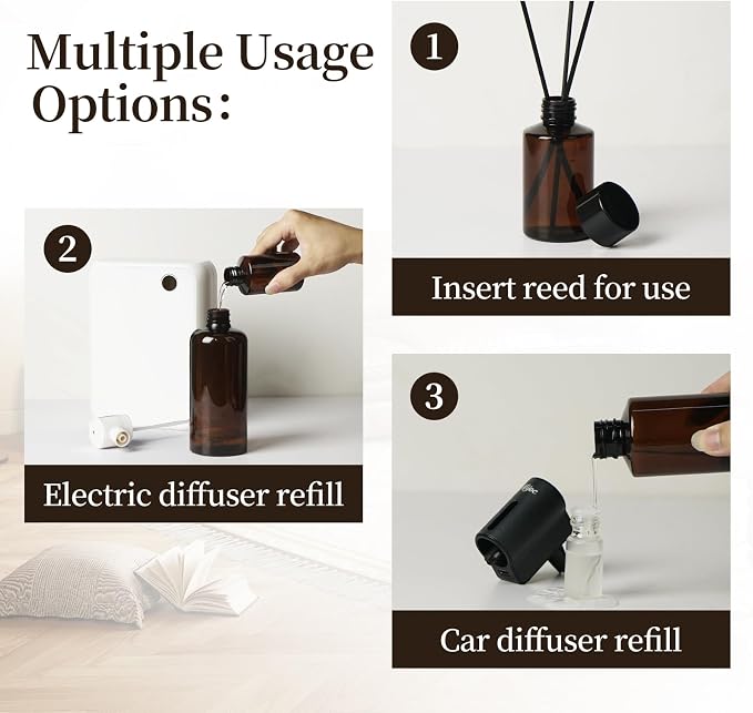 Black Ice Essential Oils for Waterless Scent Diffusers,Reed Diffuser Oil Refill,Modern Home Fragrance with Plastic Bottle,100mL(3.4fl oz)
