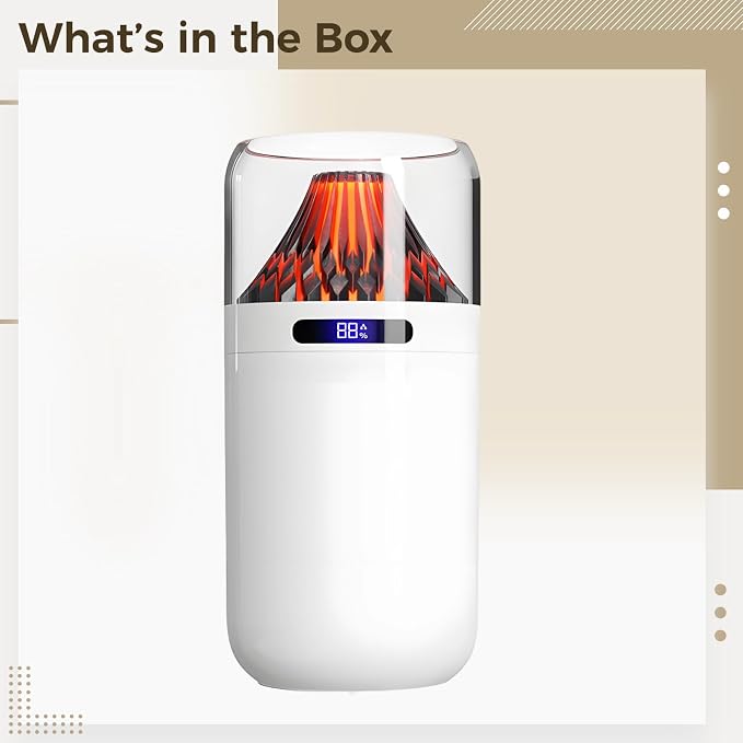 Portable Usb Humidifier With Volcano Flame Design, 400 Ml Capacity, Mini Size, Essential Oil Diffuser, Noise-Free, Auto Shut-Off