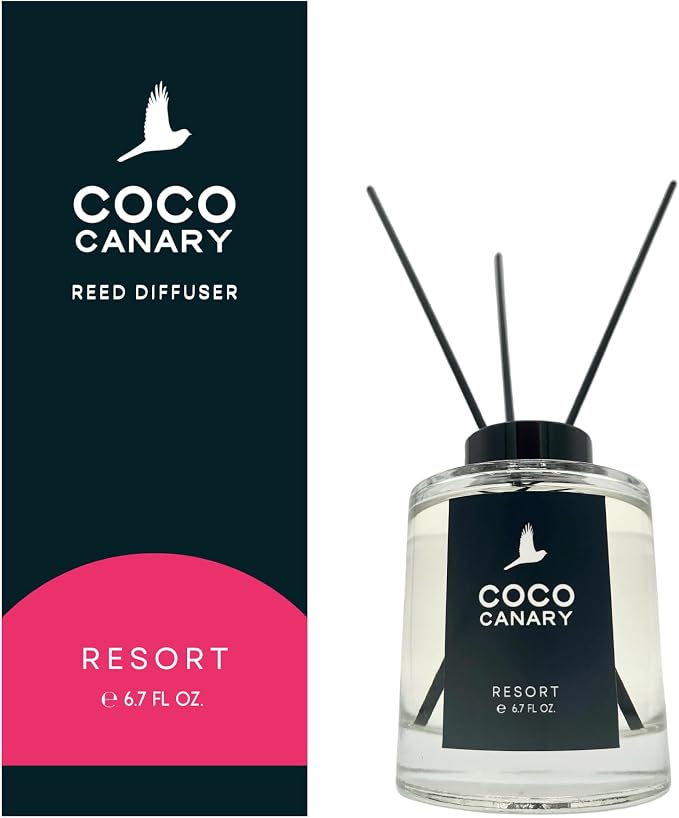 Coco Canary 6.7 oz Reed Diffusers for Home, Resort, Long-Lasting Floral Scent, Green Tea & Jasmine, Coastal Floral Breeze