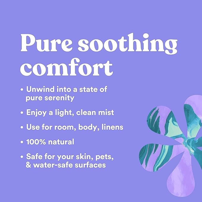 Asutra Lavender & Chamomile Multi-Use Natural Aromatherapy Room Spray, Calming Linen & Pillow Mist, Fabric Spray for Sleep & Bed, 4 fl oz